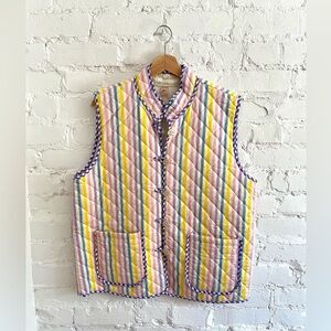 Striped Multicolor Quilted Vest